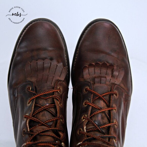 Avonite Hypalon Roper Lace Up Kilties Cowgirl Boots Brown Women 10.5* - Picture 10 of 12